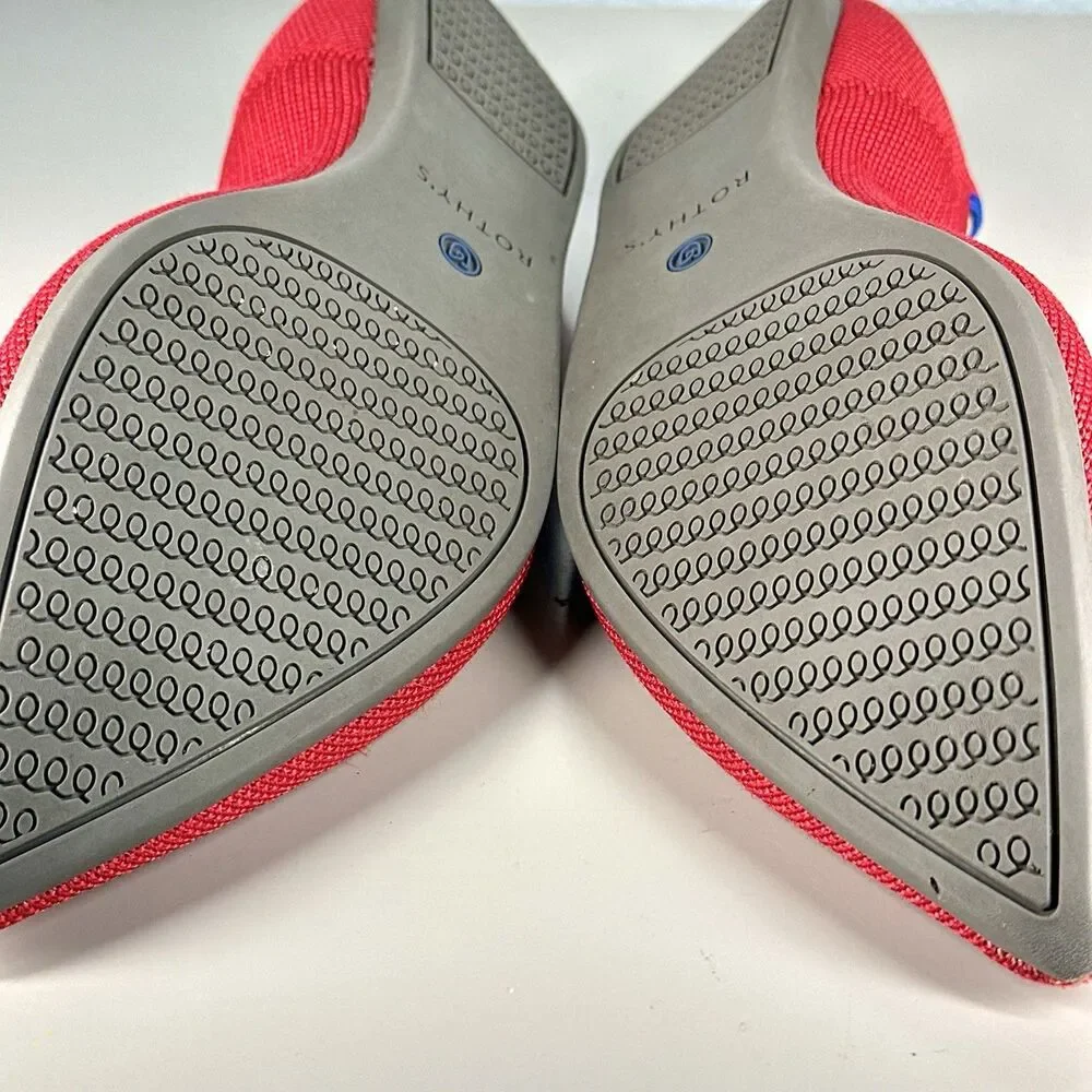 Rothy’s The Point Flats Red And Blue Knit Women’s Size 9.5 Washable Comfort - Picture 14 of 14